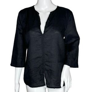 Hennes Collection Shirt Womens 6 Black Lightweight Neutral Minimalist Preppy‎